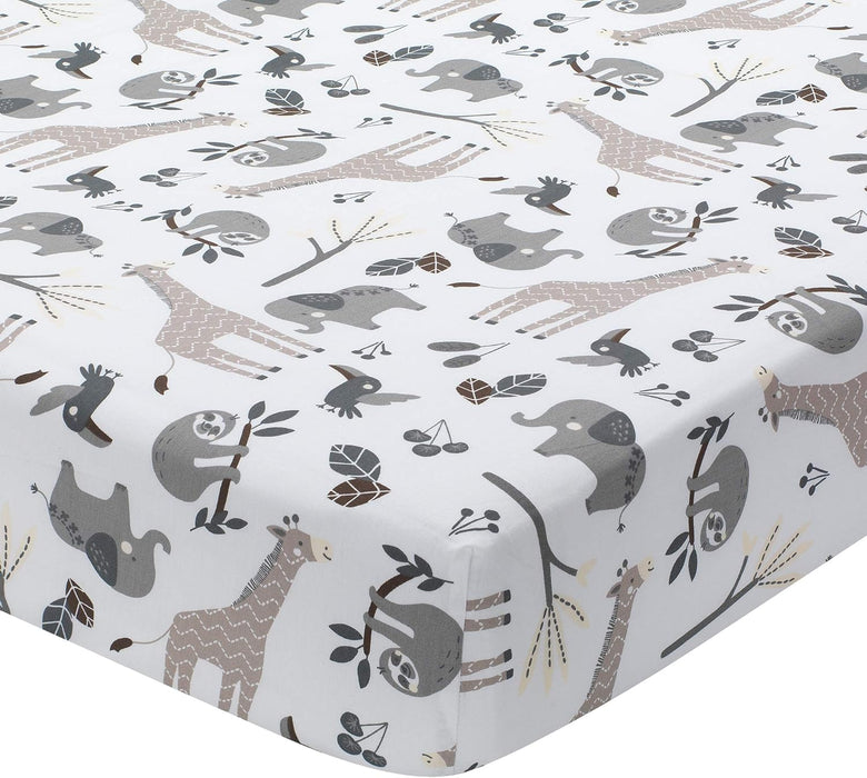 Lambs & Ivy Fitted Crib Sheet, Jungle Animals