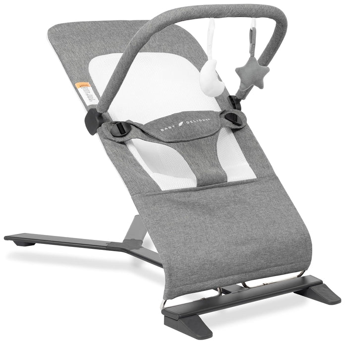 Baby Delight Go With Me Alpine Deluxe Portable Bouncer, Charcoal Tweed