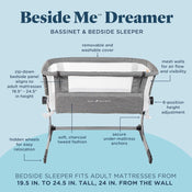 Shop Baby Delight Beside Me Dreamer Bassinet & Bedside Sleeper, Driftwood Grey at GoodBuy Gear