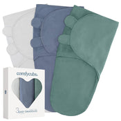 Shop Comfy Cubs Easy Swaddle Blankets 3 Pack, Large (3-6 Months), Stone, Nomadic Blue & Azul at GoodBuy Gear