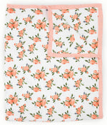 Shop Little Unicorn Deluxe Muslin Quilted Throw, Watercolor Roses at GoodBuy Gear