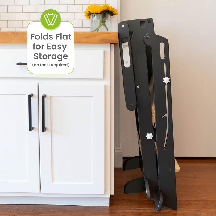 Little Partners Learn ‘N Fold Learning Tower, Charcoal with Natural