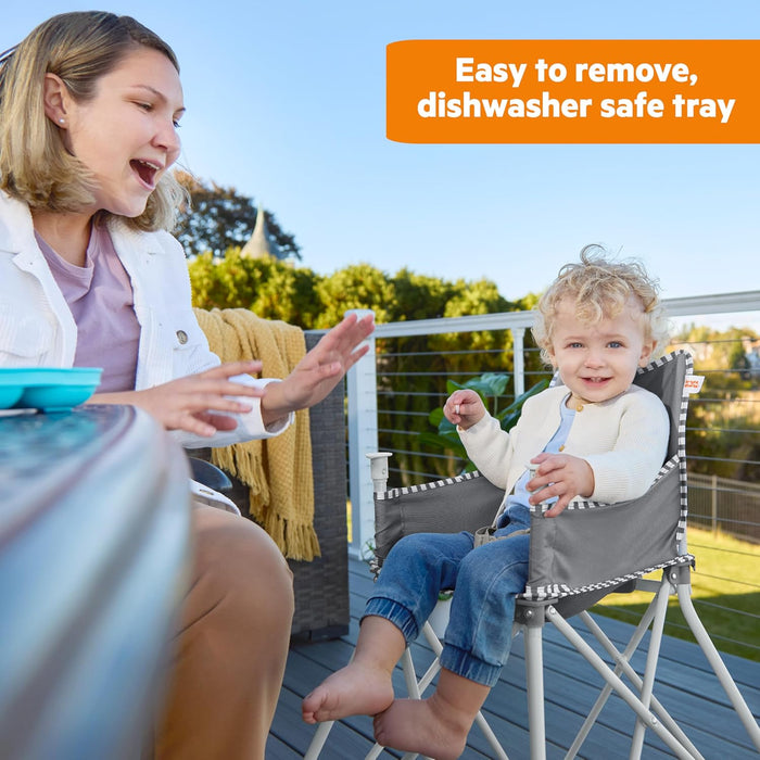 Shop Bright Starts Pop 'N Dine Portable High Chair, Grey at GoodBuy Gear