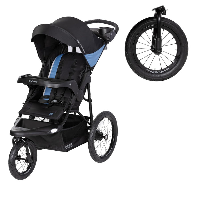 Baby Trend Zero Flat Jogger with LED Lights, 2025, Dash Blue