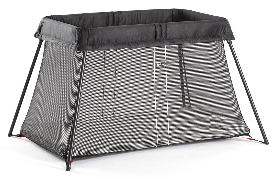 BabyBjorn Travel Crib Light Bundle with Fitted Sheet, Black