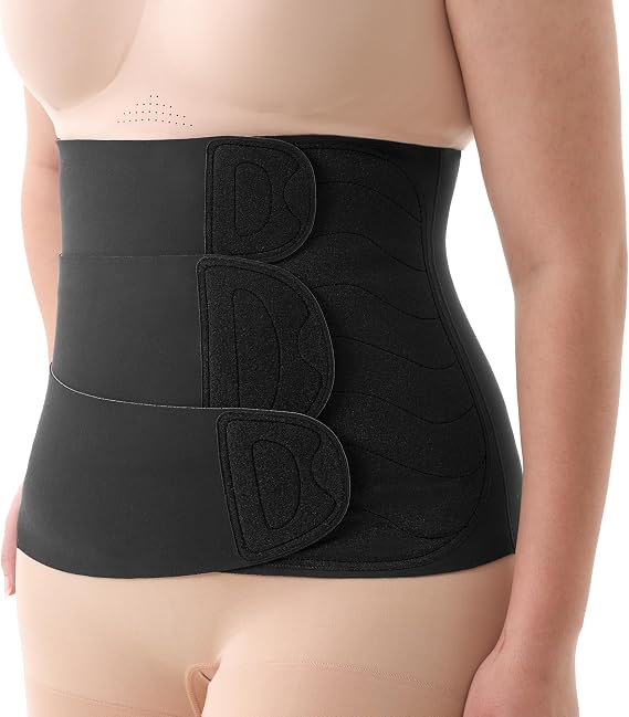 Momcozy Ergowrap Postpartum Belly Wrap, Black, Standard Large