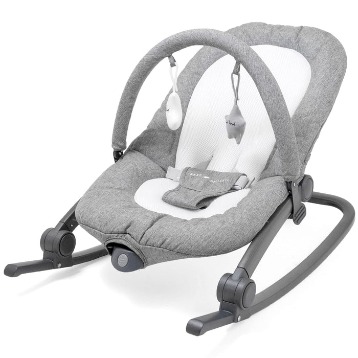 Baby Delight Go with Me Aura Deluxe Portable Rocker & Bouncer, Quilted Charcoal Tweed