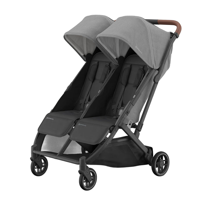 UPPAbaby Minu Duo Stroller, 2025, Greyson(Charcoal Mélange/Carbon Frame/Saddle Leather)