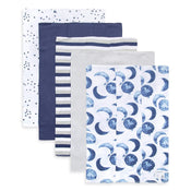 Shop Burt's Bees Baby Organic Cotton Burp Cloths 5 Pack, Hello Moon! at GoodBuy Gear