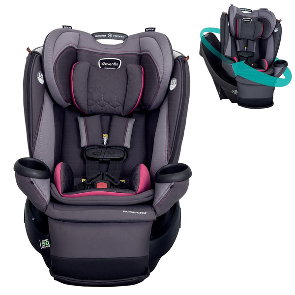 Evenflo Revolve 360 Extend Rotational Convertible Car Seat, Rowe Pink