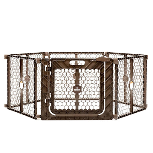 Shop Regalo 2-in-1 Plastic Play Yard and Safety Gate, Brown at GoodBuy Gear