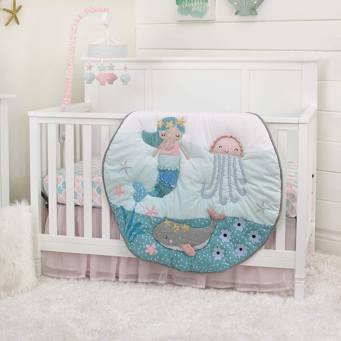 Nojo 4 Piece Crib Bedding Set, Sugar Reef Mermaid
