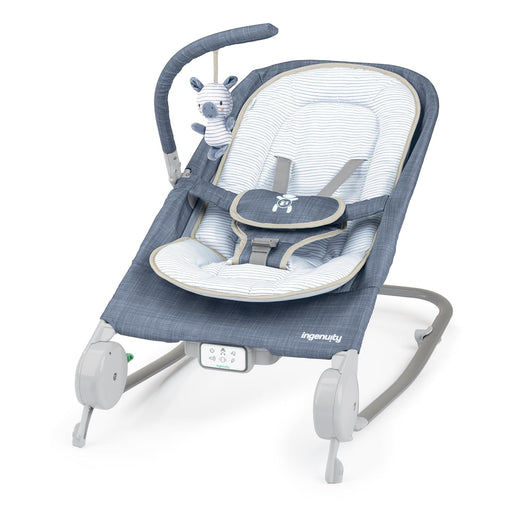 Shop Ingenuity Happy Belly Rock-to-Bounce Massage Seat, Chambray at GoodBuy Gear