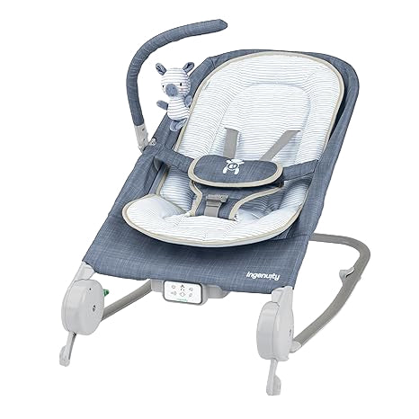 Shop Ingenuity Happy Belly Rock-to-Bounce Massage Seat, Chambray at GoodBuy Gear