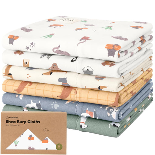 Shop KeaBabies Shea Burp Cloths 6 Pack, Pets & Paws at GoodBuy Gear
