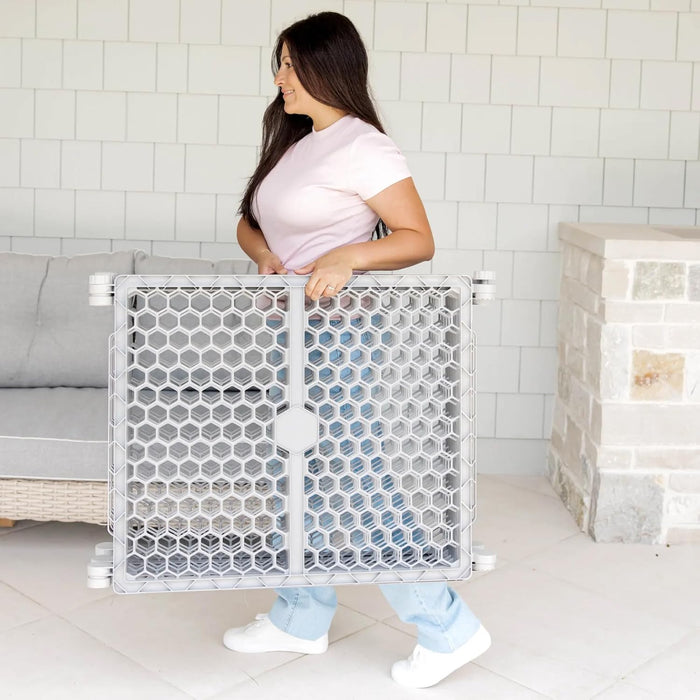 Regalo 2-in-1 Super Wide Baby Gate and Play Yard Plastic, Grey
