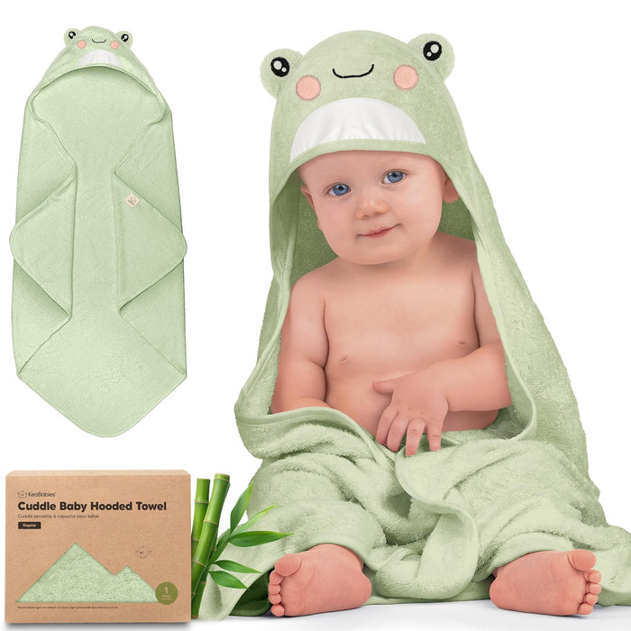 KeaBabies Baby Hooded Towel, Frog, Regular