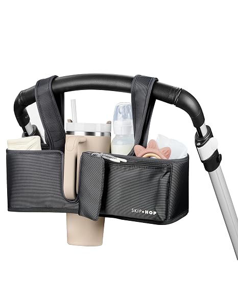 Skip Hop Ultimate Stroller Organizer Universal Fit with Adjustable Straps, Black