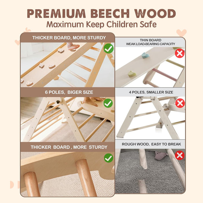 Tiny Land 5-in-1 Montessori Climbing Set, Natural