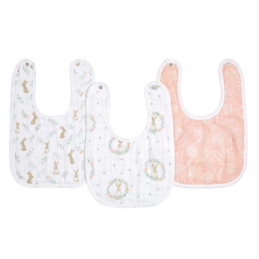 Shop Aden + Anais Muslin Snap Bibs (3 Pack), Blushing Bunnies at GoodBuy Gear