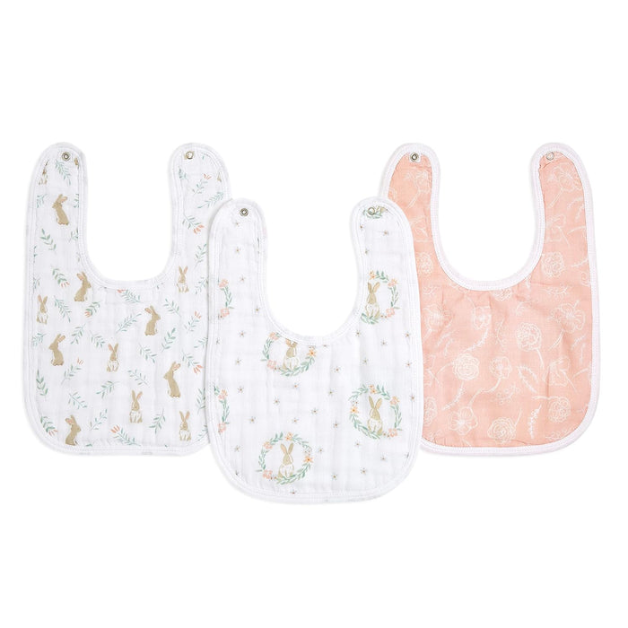 Shop Aden + Anais Muslin Snap Bibs (3 Pack), Blushing Bunnies at GoodBuy Gear