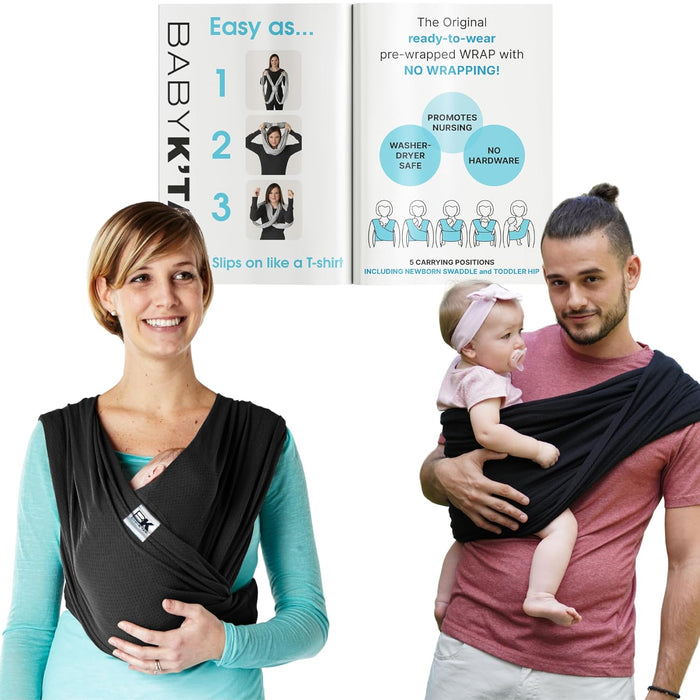 Baby K'tan Active Baby Carrier, Heather Black, X-Small (2-4 months)