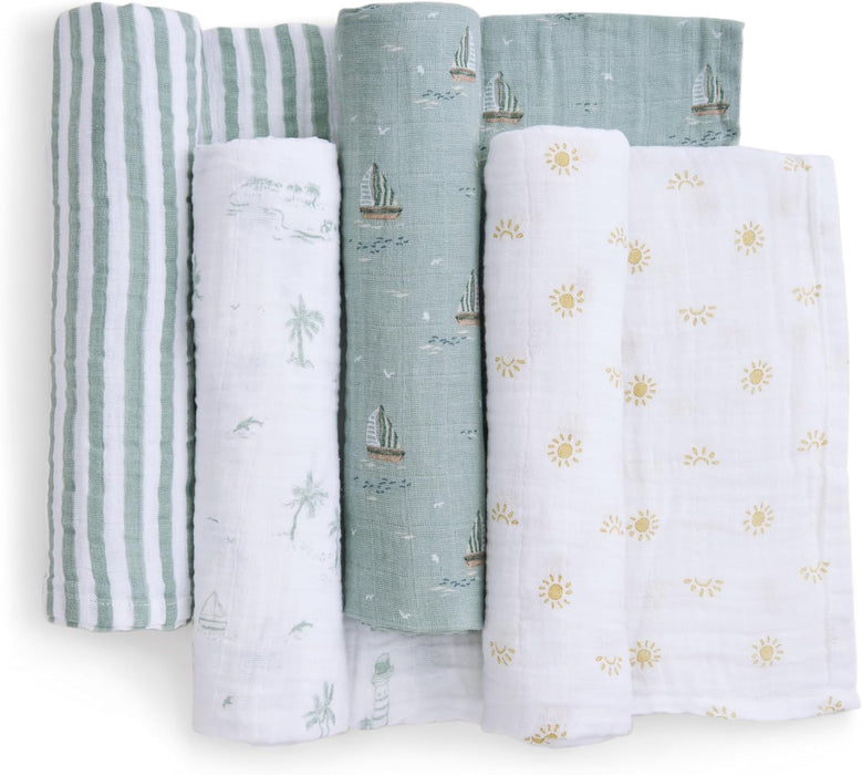 Aden + Anais Cotton Muslin Swaddles Pack of 4, Sailing Seas