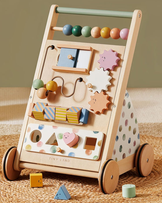 Tiny Land Natural Wooden Baby Walker, Morandi