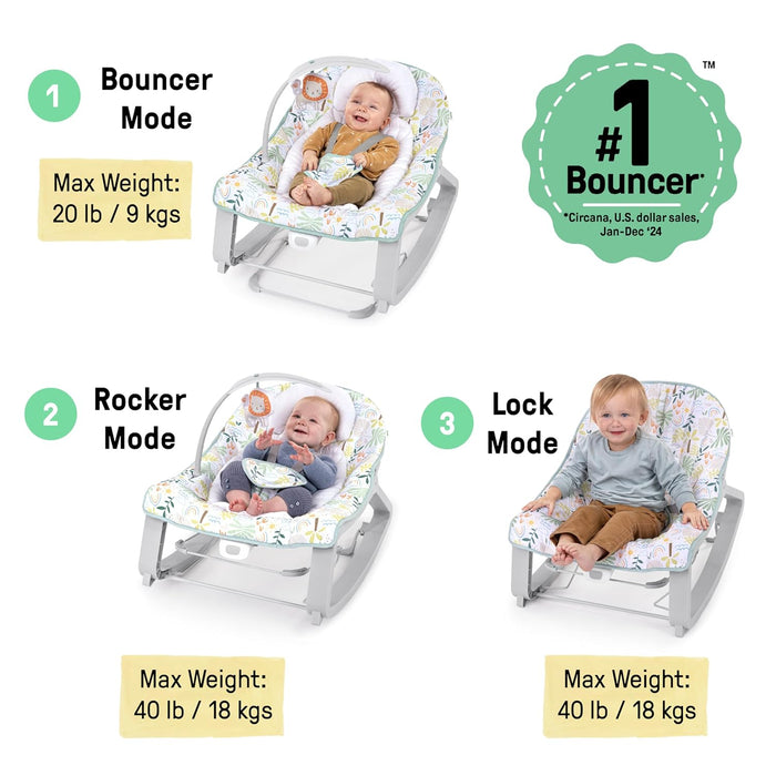Ingenuity Keep Cozy 3-in-1 Grow With Me Bouncer & Rocker, Madi