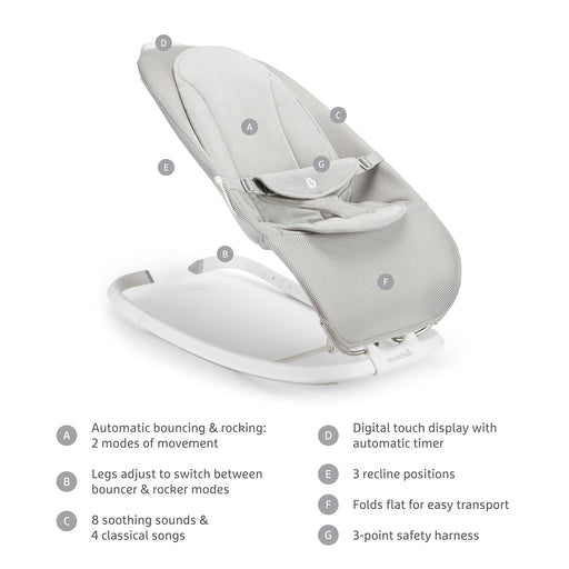 Shop Munchkin Electric Baby Bouncer & Rocker with Digital Touch Display, Grey at GoodBuy Gear