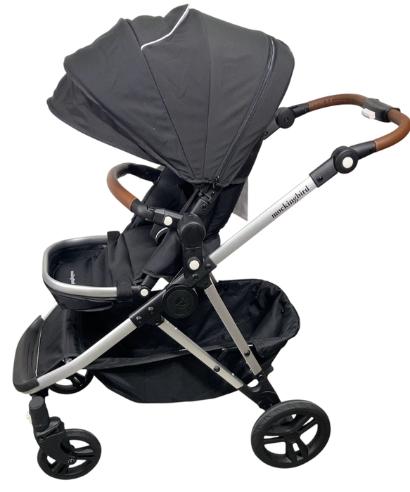 Shop Mockingbird Single to Double 2.0 Stroller, 2024, Black, Silver With Penny Leather, Windowpane at GoodBuy Gear