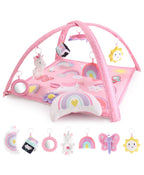 Shop The Peanut Shell Rainbow Paradise 7-in-1 Baby Activity Gym and Playmat, Pink at GoodBuy Gear