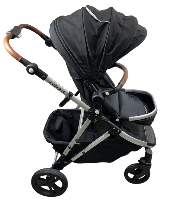 Shop Mockingbird Single to Double 2.0 Stroller, 2024, Black, Silver With Penny Leather, Windowpane at GoodBuy Gear