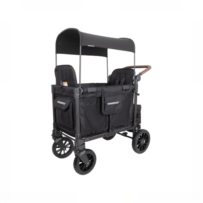 Shop Wonderfold W2 Luxe Pro Double Stroller Wagon, 2 Seater, Jet Black at GoodBuy Gear