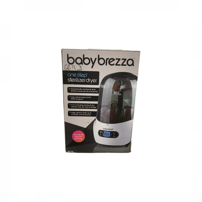 Shop Baby Brezza One Step Baby Bottle Sanitizer and Dryer (Steam Sterilizer), White on Black at GoodBuy Gear