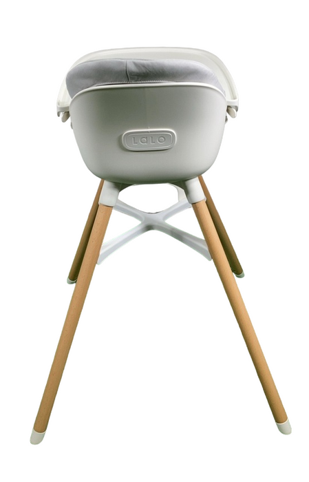 Lalo High Chair with Infant Kit, Coconut, Grey Multi, Natural Wood