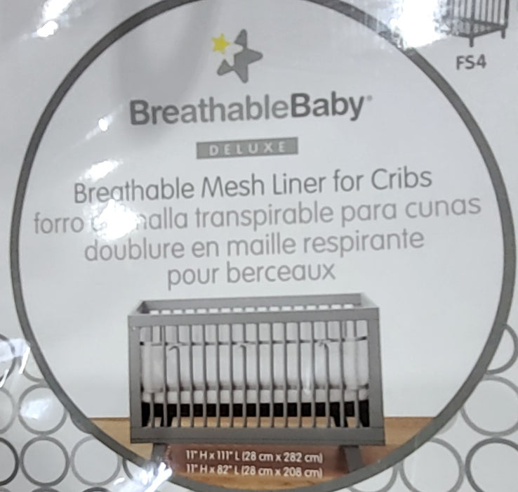 Breathable Baby Mesh Crib Liner, Natural Ecru, Full Size/4 Sides