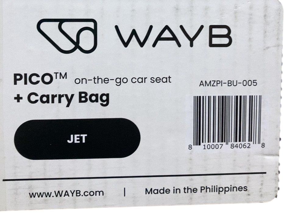 Shop WAYB Pico Portable Car Seat Travel Bag, Jet, Carry Bag, 2025 at GoodBuy Gear