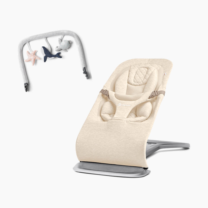 Shop Ergobaby Evolve Bouncer & Toy Bar Bundle, Cream at GoodBuy Gear