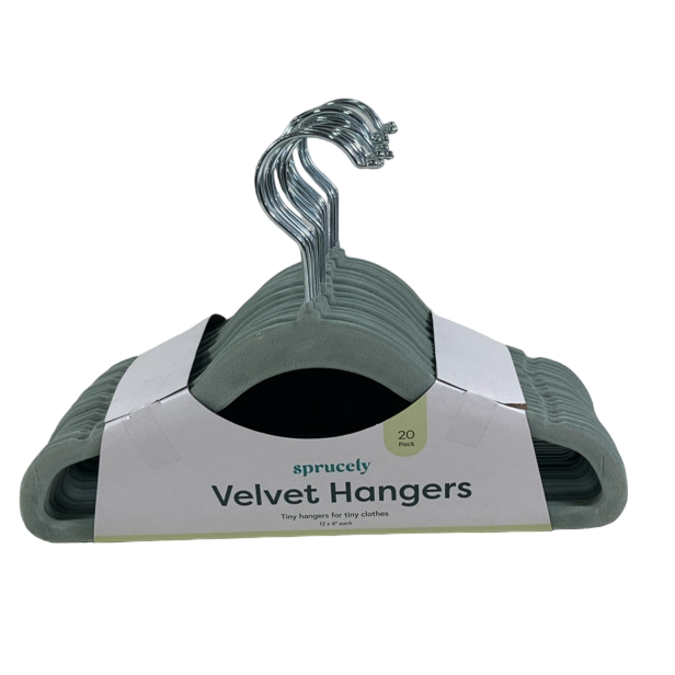 Shop Sprucely Velvet Hangers 20 Pack, Sage at GoodBuy Gear