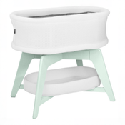 Shop TruBliss Evi Smart Bassinet with Smart Technology, White with Mint Base at GoodBuy Gear