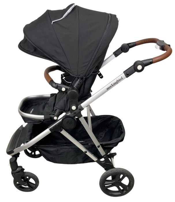 Shop Mockingbird Single to Double 2.0 Stroller, 2024, Black, Silver With Penny Leather, Windowpane at GoodBuy Gear