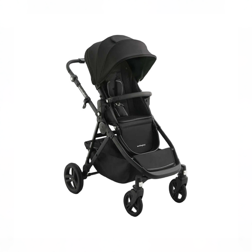 Shop Mockingbird Single to Double 3.0 Stroller, 2025, Charcoal with Black Leather, Solid Black at GoodBuy Gear