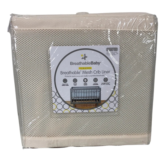 Breathable Baby Mesh Crib Liner, Natural Ecru, (Size 4FS Covers 3 or 4 Sides)