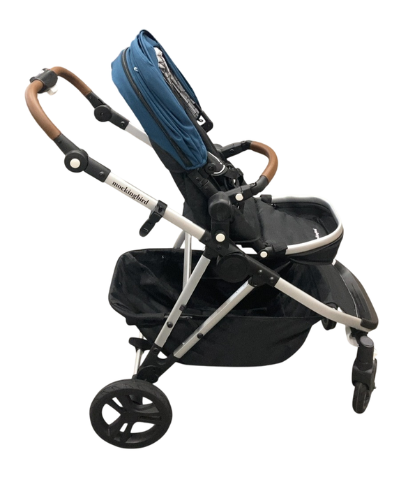 Shop Mockingbird Single to Double 2.0 Stroller, 2025, Sea, Silver With Penny Leather, Windowpane at GoodBuy Gear
