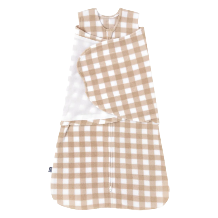 Shop Halo Micro-Fleece SleepSack, Gingham Tan, Small at GoodBuy Gear