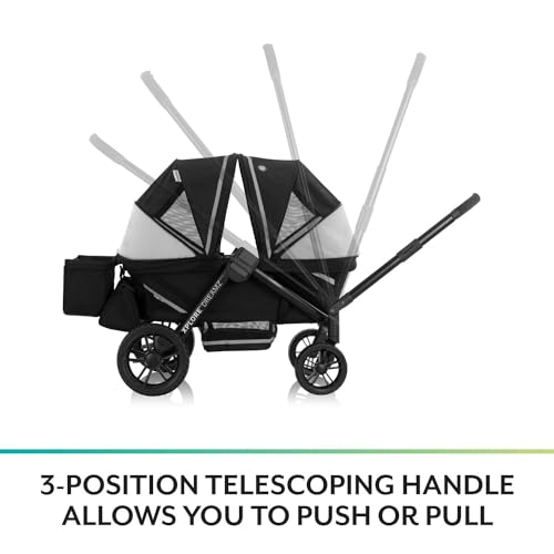Evenflo Pivot Xplore Dreamz All-Terrain Stroller Wagon with Bassinet Insert, 2024, Jetsetter Black