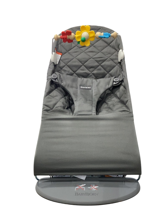 Shop BabyBjorn Bouncer Bliss Bundle With Toy Bar, Anthracite Cotton Classic Quilt, Dark Gray Frame, Flying Friends at GoodBuy Gear
