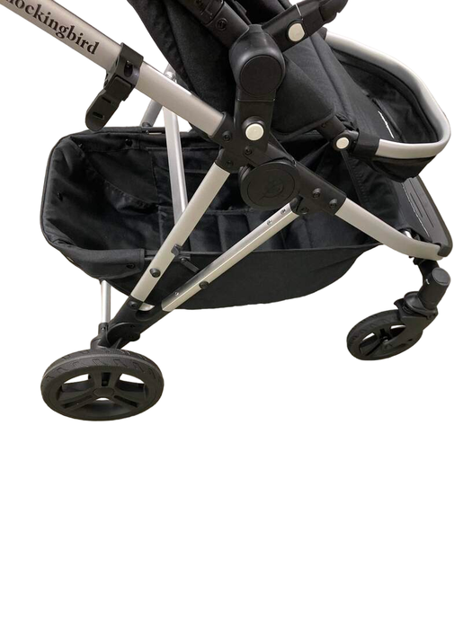 used Mockingbird Single to Double Stroller, 2023, Silver with Black Leather, Windowpane, Black