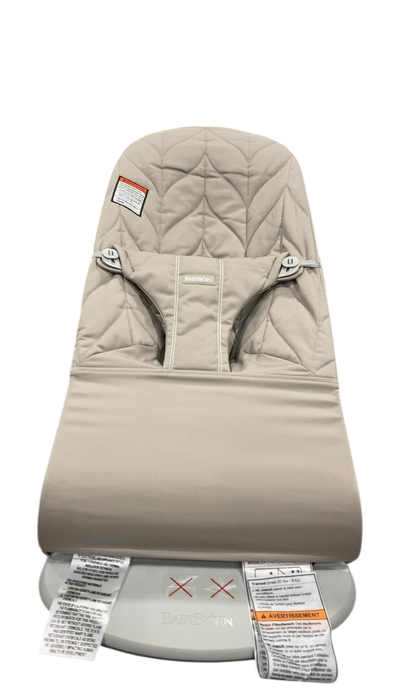 Shop BabyBjorn Bouncer Bliss, Black Frame, Sand Gray Cotton Classic Quilt at GoodBuy Gear